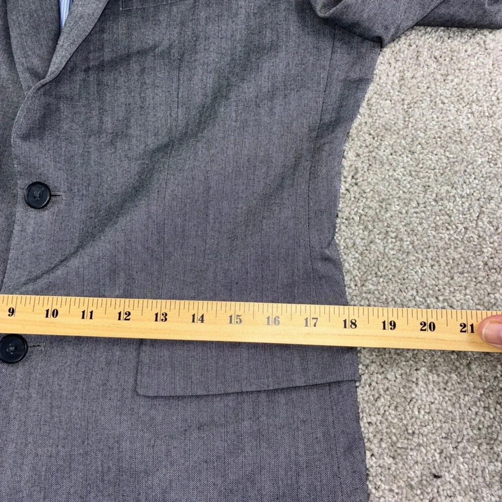 Banana‎ Republic Mens 40R Tailored Fit Grey Herringbone Blazer Sport Coat Career